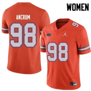 Women's Florida Gators #98 Luke Ancrum NCAA Jordan Brand Orange Authentic Stitched College Football Jersey BHF0462OP